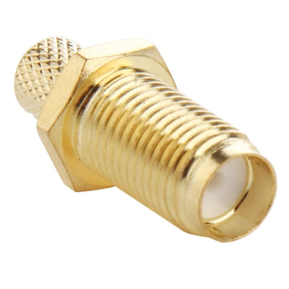 10 PCS Gold Plated SMA Female Crimp RF Connector Adapter for RG58 / RG400 / RG142 / LMR195 Cable, Crimp RP-SMA Female