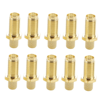 10 PCS Gold Plated SMA Female Crimp RF Connector Adapter for RG58 / RG400 / RG142 / LMR195 Cable, Crimp RP-SMA Female