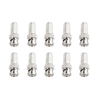 10 PCS Hexagon BNC Male Compression Connector, Hexagon