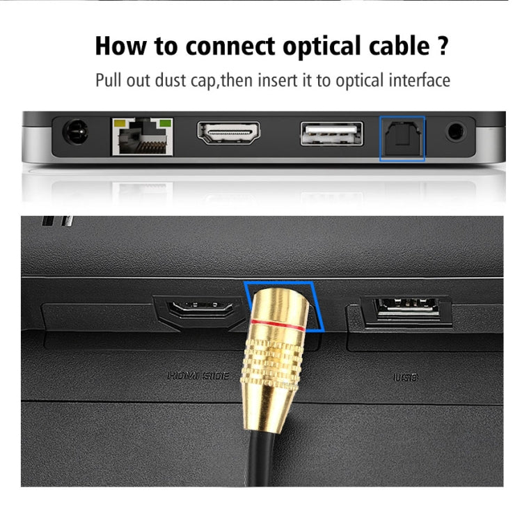 Digital Audio Optical Fiber Toslink Cable, Cable Length: 2m, OD: 5.0mm, 2m
