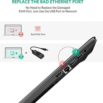 USB 3.0 10 / 100 / 1000Mbps Ethernet Adapter for Laptops, Plug and play, USB 3.0 1000 Mbps