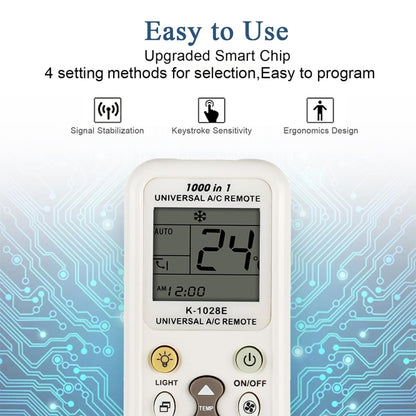Chunghop K-1028E 1000 in 1 Universal A/C Remote Controller with Flashlight, K-1028E with Flashlight