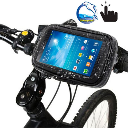 Bicycle Handlebar Mount Holder Waterproof / Sand-proof / Snow-proof / Dirt-proof Zipper Touch Bag, Suitable for Galaxy Note III / N9000 & Mega 6.3 / i9200, For  Note III