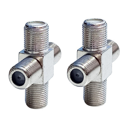 100 PCS 1 F Female to 3 F Female Jack 4 Way F Splitter TV Coax Adapter Connector, 4 Way F Splitter