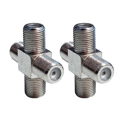 100 PCS 1 F Female to 3 F Female Jack 4 Way F Splitter TV Coax Adapter Connector, 4 Way F Splitter