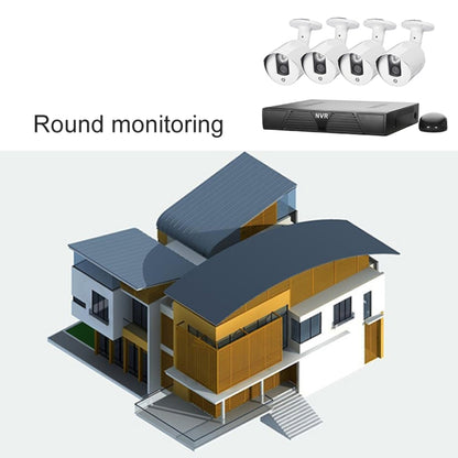 N4B3M 4Ch 720P P2P ONVIF 1.0 Mega Pixel IP Camera NVR Kit, Support Night Vision / Motion Detection, IR Distance: 20m, N4B3M/Kit