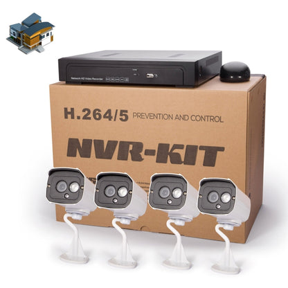 N4B7MPoe 4Ch 720P P2P ONVIF 1.0 Mega Pixel IP Camera NVR Kit, Support Night Vision / Motion Detection, IR Distance: 20m, N4B7MPoe/Kit