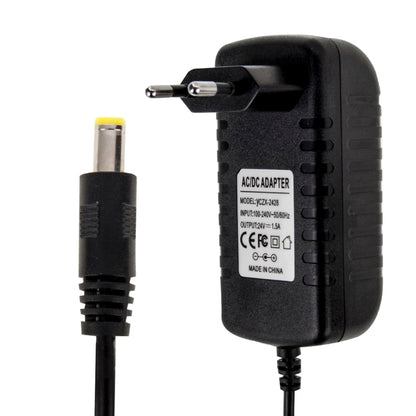 EU Plug AC 100-240V to DC 24V 1.5A Power Adapter, Tips: 5.5 x 2.1mm, Cable Length: about 1.2m, EU Plug DC 24V 1.5A