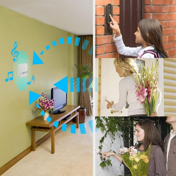 B10 52 Chimes 110dB Doorbell Receiver Low Power Consumption Home Door Tools, US Plug, AC 90-260V, B10 White US Plug