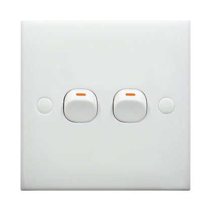 Electric Wall Switch (Size: 86 x 86mm), 2 Switch
