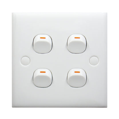 Electric Wall Switch (Size: 86 x 86mm), 4 Switch