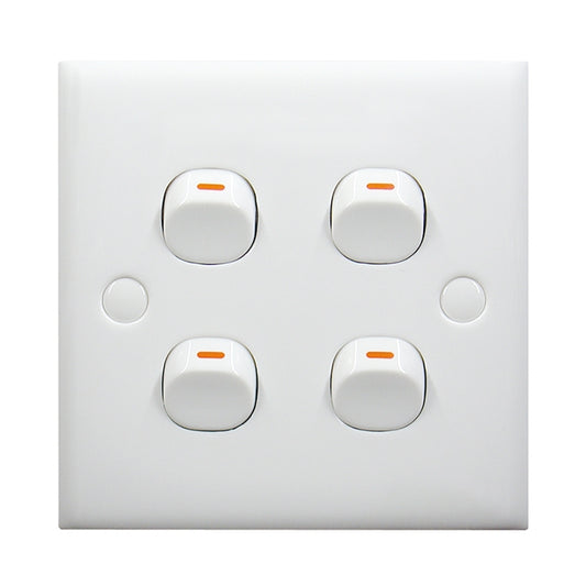 Electric Wall Switch (Size: 86 x 86mm), 4 Switch