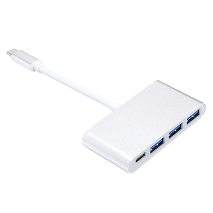 4 in 1 3 x USB 3.0 Ports & USB-C / Type-C Female to USB-C / Type-C Male Hub Splitter Adapter, 3xUSB 3.0+Type-c