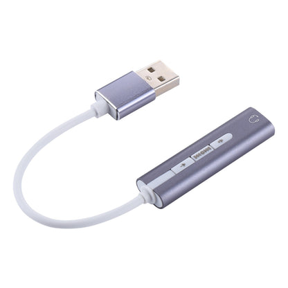 Aluminum Shell 3.5mm Jack External USB Sound Card HIFI Magic Voice 7.1 Channel Adapter Free Drive for Computer, Desktop, Speakers, Headset, USB Port Grey, USB Port Silver, USB Port Black