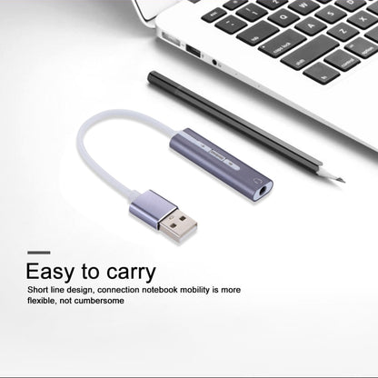 Aluminum Shell 3.5mm Jack External USB Sound Card HIFI Magic Voice 7.1 Channel Adapter Free Drive for Computer, Desktop, Speakers, Headset, USB Port Grey, USB Port Silver, USB Port Black
