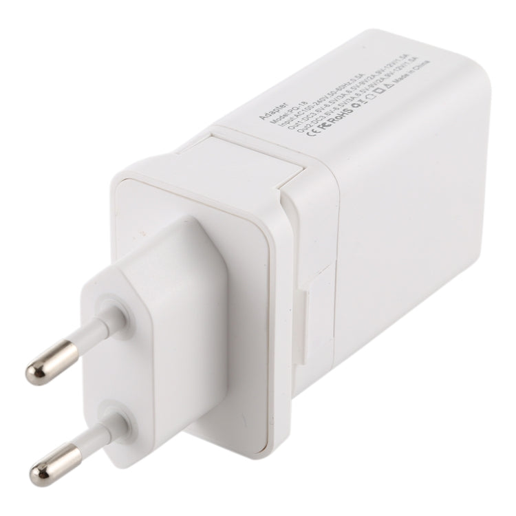 5 in 1 18W Power Adapter Plug Adapter Convertible US + UK + EU + AU Plug, 5 in 1