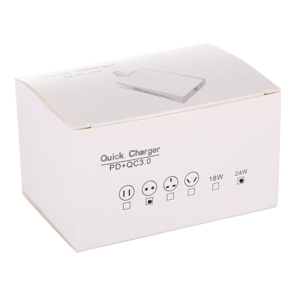 24W PD + QC3.0 Fast Charger Power Adapter Plug Adapter EU Plug, 24W EU Plug