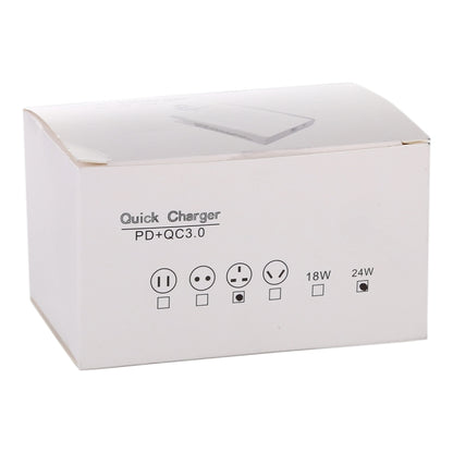 24W PD + QC3.0 Fast Charger Power Adapter Plug Adapter UK Plug, 24W UK Plug