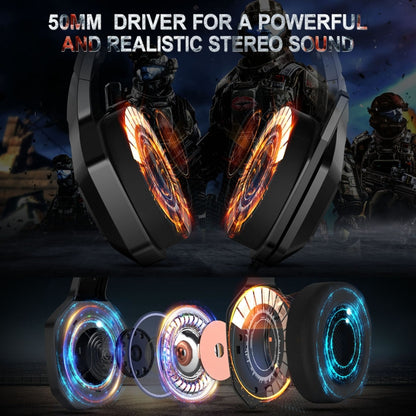 ONIKUMA K10 3.5mm Computer Games Wired Headset with RGB LED Light, K10