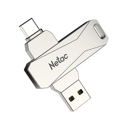 Netac U782C 32GB USB-C / Type-C + USB 3.0 360 Degrees Rotation Zinc Alloy Flash Drive OTG U Disk, 32GB