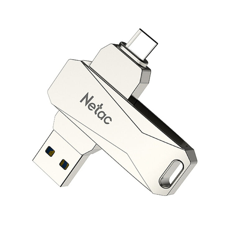 Netac U782C 32GB USB-C / Type-C + USB 3.0 360 Degrees Rotation Zinc Alloy Flash Drive OTG U Disk, 32GB