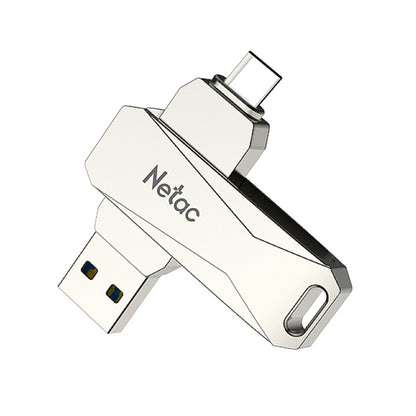 Netac U782C 32GB USB-C / Type-C + USB 3.0 360 Degrees Rotation Zinc Alloy Flash Drive OTG U Disk, 32GB