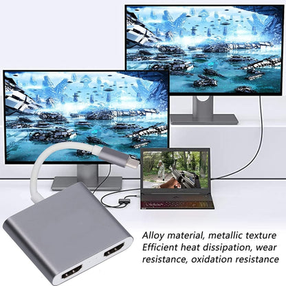 4K Ultra HD Dual HDMI Interface Output to USB-C / Type-C Adapter, 9175B