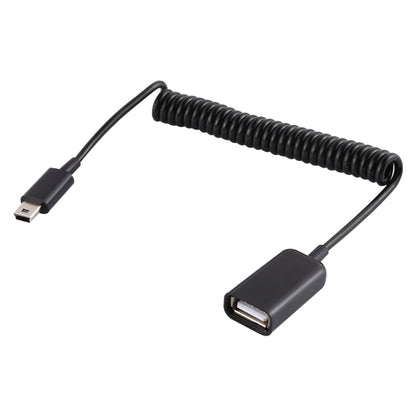 Mini 5 Pin Male to USB Female Laptop Spring Charging Cable, Mini 5 Pin Male to USB Female