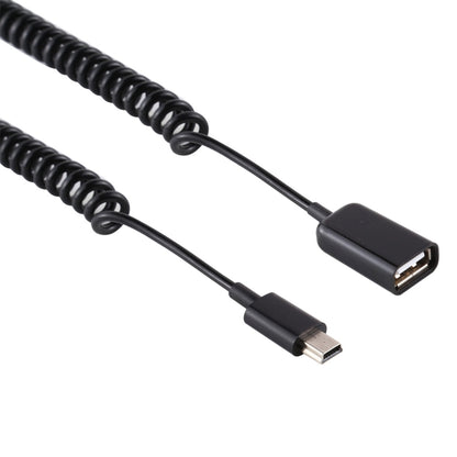 Mini 5 Pin Male to USB Female Laptop Spring Charging Cable, Mini 5 Pin Male to USB Female