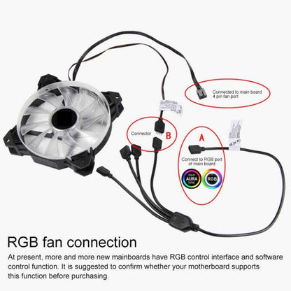 3 Pin 5V 1 to 5 Motherboard AURA RGB PC Cooling Extension Cable for Asus, 1 to 5