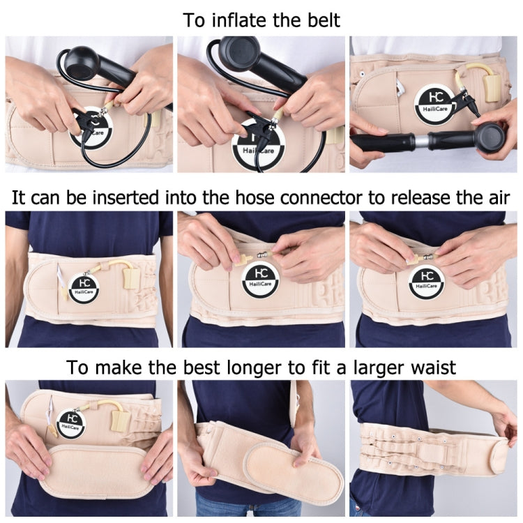 Lumbar Spine Inflated Traction Belt Pneumatic Waist Protective Belt, Waist Protective Belt (Apricot), Waist Protective Belt (Black)