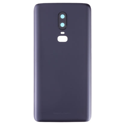 For OnePlus 6 Frosted Battery Back Cover with Camera Lens Frame, For OnePlus 6 (Frosted Black)