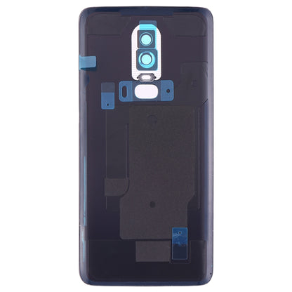 For OnePlus 6 Frosted Battery Back Cover with Camera Lens Frame, For OnePlus 6 (Frosted Black)