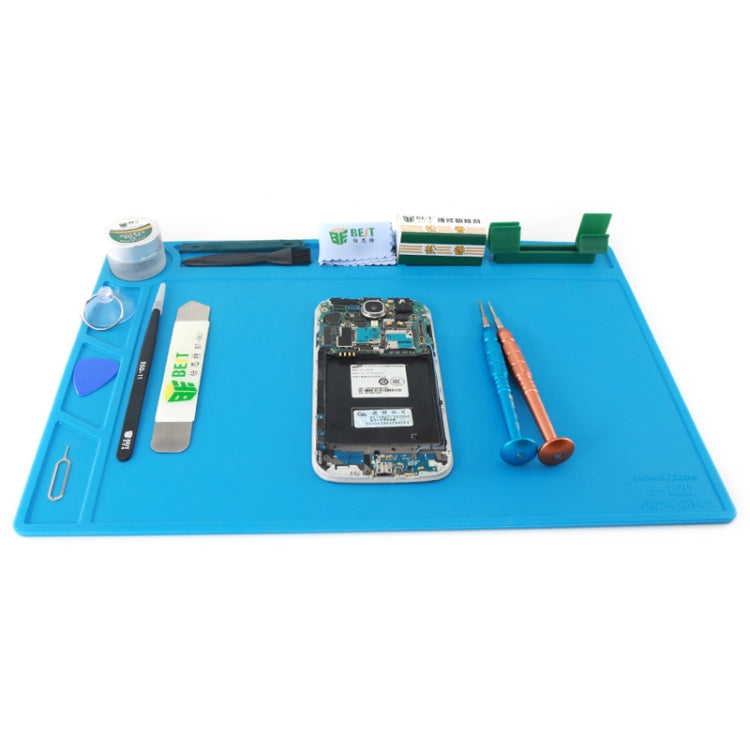 BEST-S-120 Heat-resistant BGA Soldering Station Silicone Heat Gun Insulation Pad Repair Tools Maintenance Platform Desk Mat, BEST-S-120