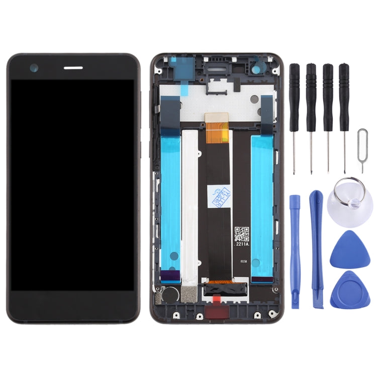 LCD Screen and Digitizer Full Assembly with Frame & Side Keys for Nokia 2 N2 TA-1007 TA-1029 TA-1023 TA-1035 TA-1011, For Nokia 2