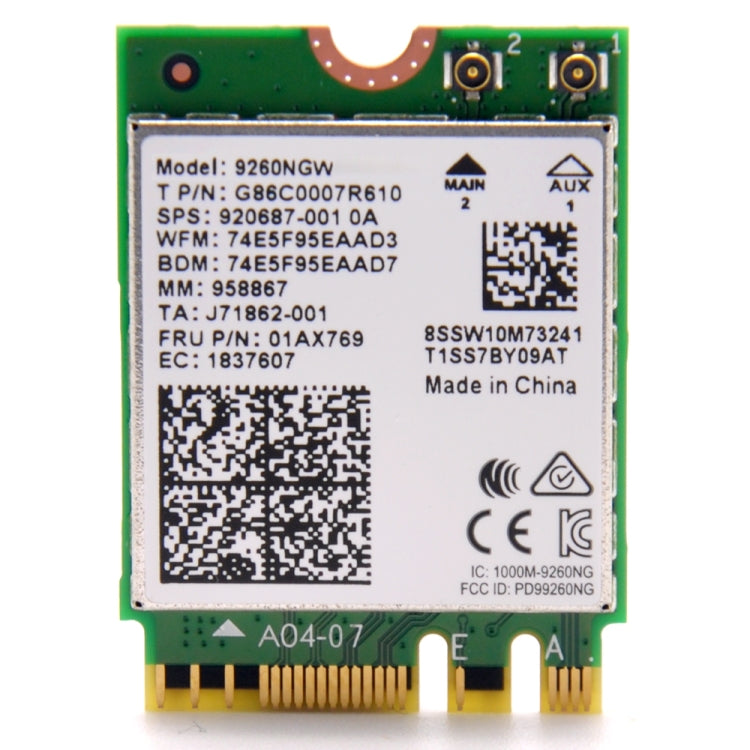9260NGW Wireless-AC Dual Band 802.11ac 1730Mbps Bluetooth 5.0 WLAN Network Card, 9260NGW Wireless-AC