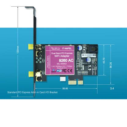 9260NGW Brand New for Intel Dual Band Wireless-AC 9260AC Bluetooth 5.0 5G 1730Mbps Wifi Network Card PK 8265 / 7260 / 8260, 9260NGW