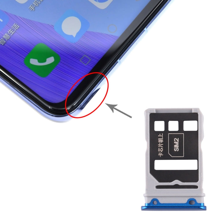 SIM Card Tray + SIM Card Tray for Honor V30 Pro / Honor V30, For Huawei Nova 6, For Honor V30 Pro, For Honor V30 Pro (Dark Blue)
