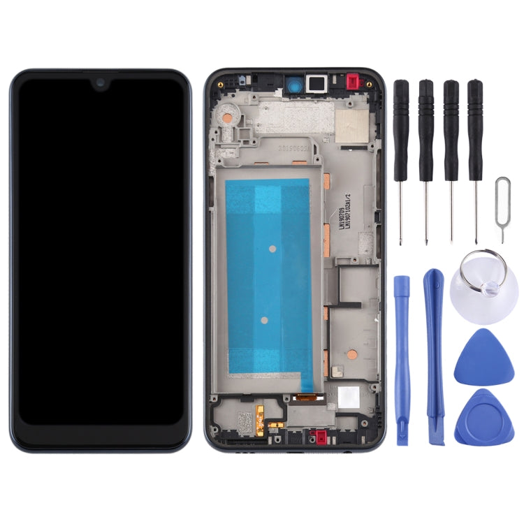 LCD Screen and Digitizer Full Assembly with Frame for LG Q60 X525ZA X525BAW X525HA X525ZAW / LG X6 2019 LMX625N X625N X525,Single SIM, For LG Q60(Single SIM)