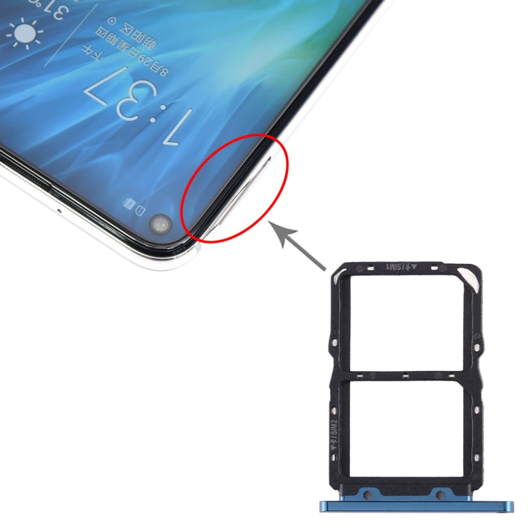 SIM Card Tray + SIM Card Tray for Huawei Honor 20S, For Huawei Honor 20S (Dark Blue), For Huawei Honor 20S