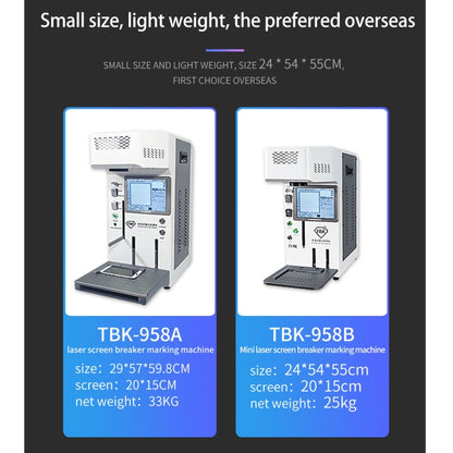 TBK958B Automatic Mini Laser Marking Screen Separater Repair Machine, TBK-958B