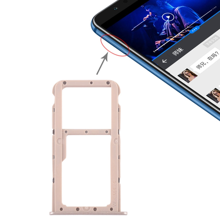 SIM Card Tray + SIM Card Tray / Micro SD Card Tray for Huawei Honor Play 7X, For Honor Play 7X, For Huawei Play 7X