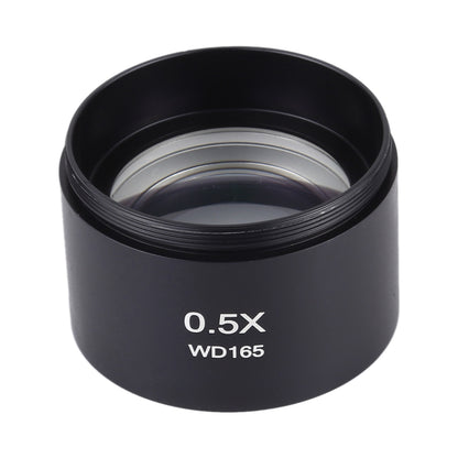 Stereo Microscopes Auxiliary Objective Lens Barlow Lens Magnifier 0.5X WD165, 0.5X WD165