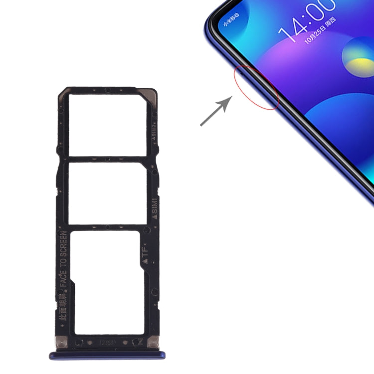 SIM Card Tray + SIM Card Tray + Micro SD Card Tray for Xiaomi Mi Play, For Xiaomi Mi Play