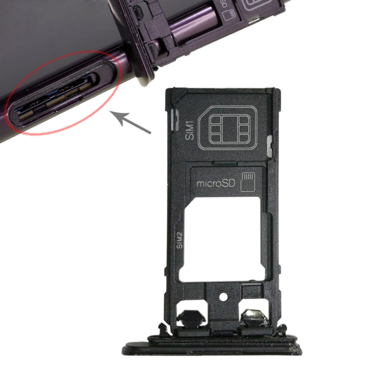 SIM1 Card Tray + SIM2 Card / Micro SD Card Tray for Sony Xperia XZ, For XZ Dual SIM, For Xperia XZ, For Xperia XZ Dual SIM