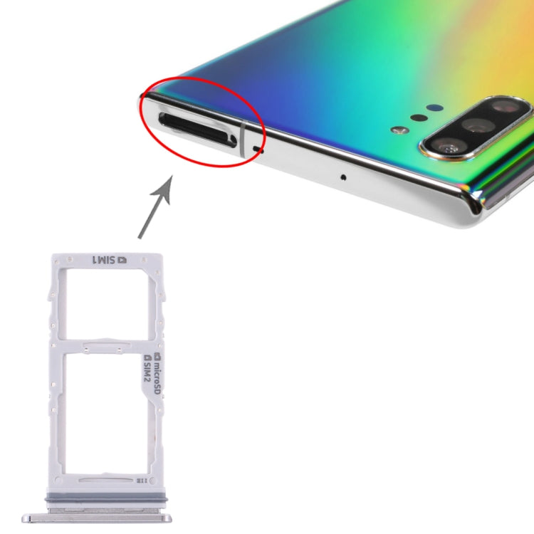 For Samsung Galaxy Note10+ SIM Card Tray + SIM Card Tray / Micro SD Card Tray, For Samsung Galaxy Note10+(Dual), For Samsung Galaxy Note10+(Double)