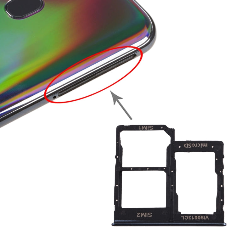 For Galaxy A40 SIM Card Tray + SIM Card Tray + Micro SD Card Tray, For Samsung Galaxy A40 (Dark Blue), For Samsung Galaxy A40, For Galaxy A40(Red), For Galaxy A40