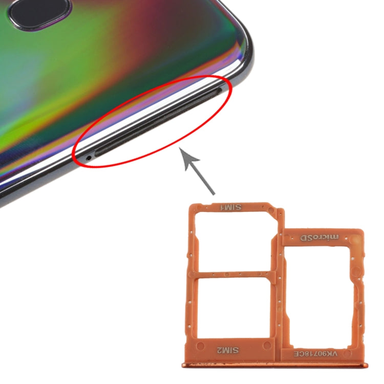 For Galaxy A40 SIM Card Tray + SIM Card Tray + Micro SD Card Tray, For Samsung Galaxy A40 (Dark Blue), For Samsung Galaxy A40, For Galaxy A40(Red), For Galaxy A40