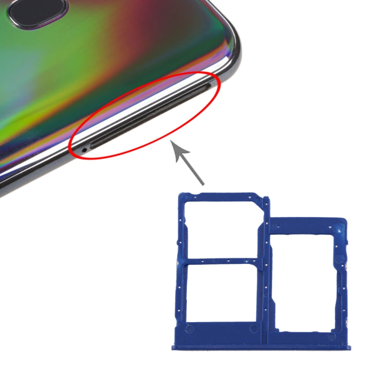For Galaxy A40 SIM Card Tray + SIM Card Tray + Micro SD Card Tray, For Samsung Galaxy A40 (Dark Blue), For Samsung Galaxy A40, For Galaxy A40(Red), For Galaxy A40