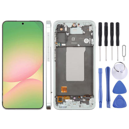 For Samsung Galaxy A56 SM-A566B 6.67 inch OLED LCD Screen Digitizer Full Assembly with Frame, For Galaxy A56